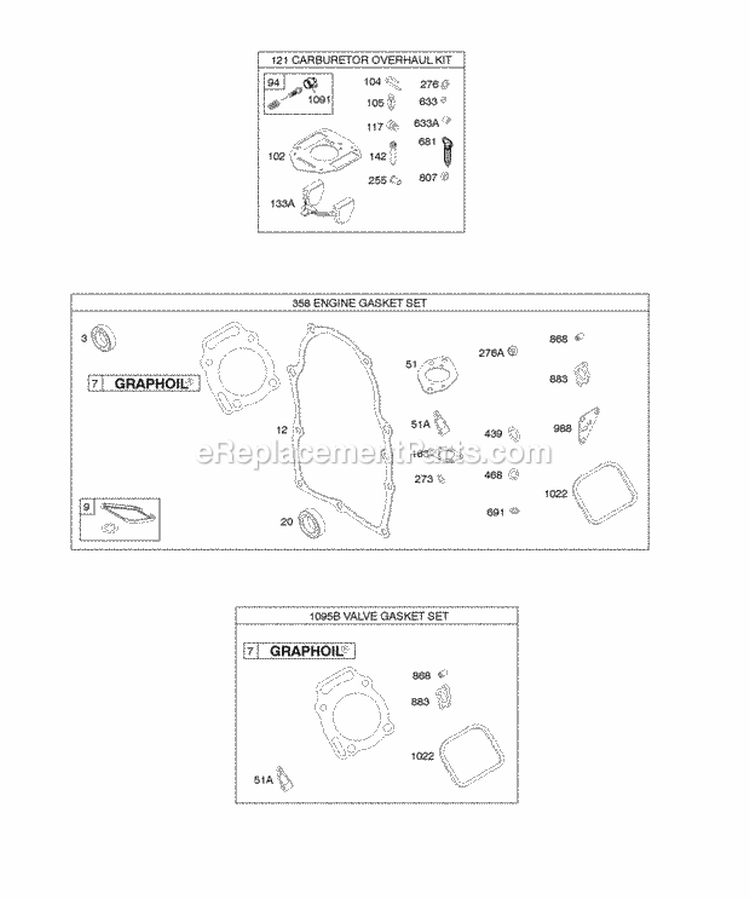Blower Housing Rewind Starter Diagram and Parts List for 305440-1409-E1  Briggs and Stratton Engine